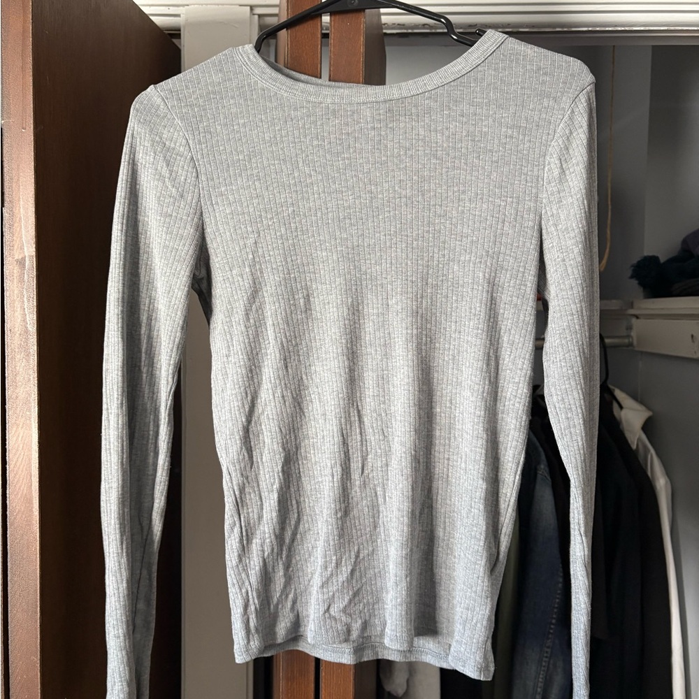 Wild Fable Heather Gray Ribbed Top